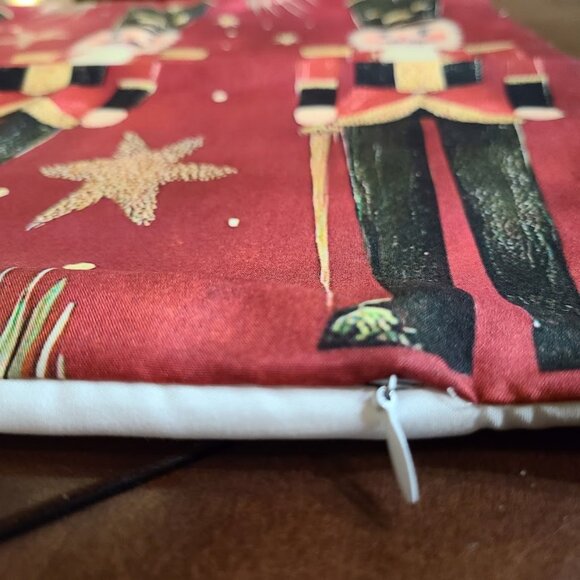 Nutcracker Pillow Cover Christmas Decor Red Holiday Xmas Decorative Accent Case - Picture 12 of 14